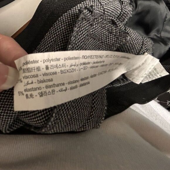 ZARA BASIC Gray Red Striped Side Slim Leg Classic Pants Trousers Size S - Picture 10 of 11